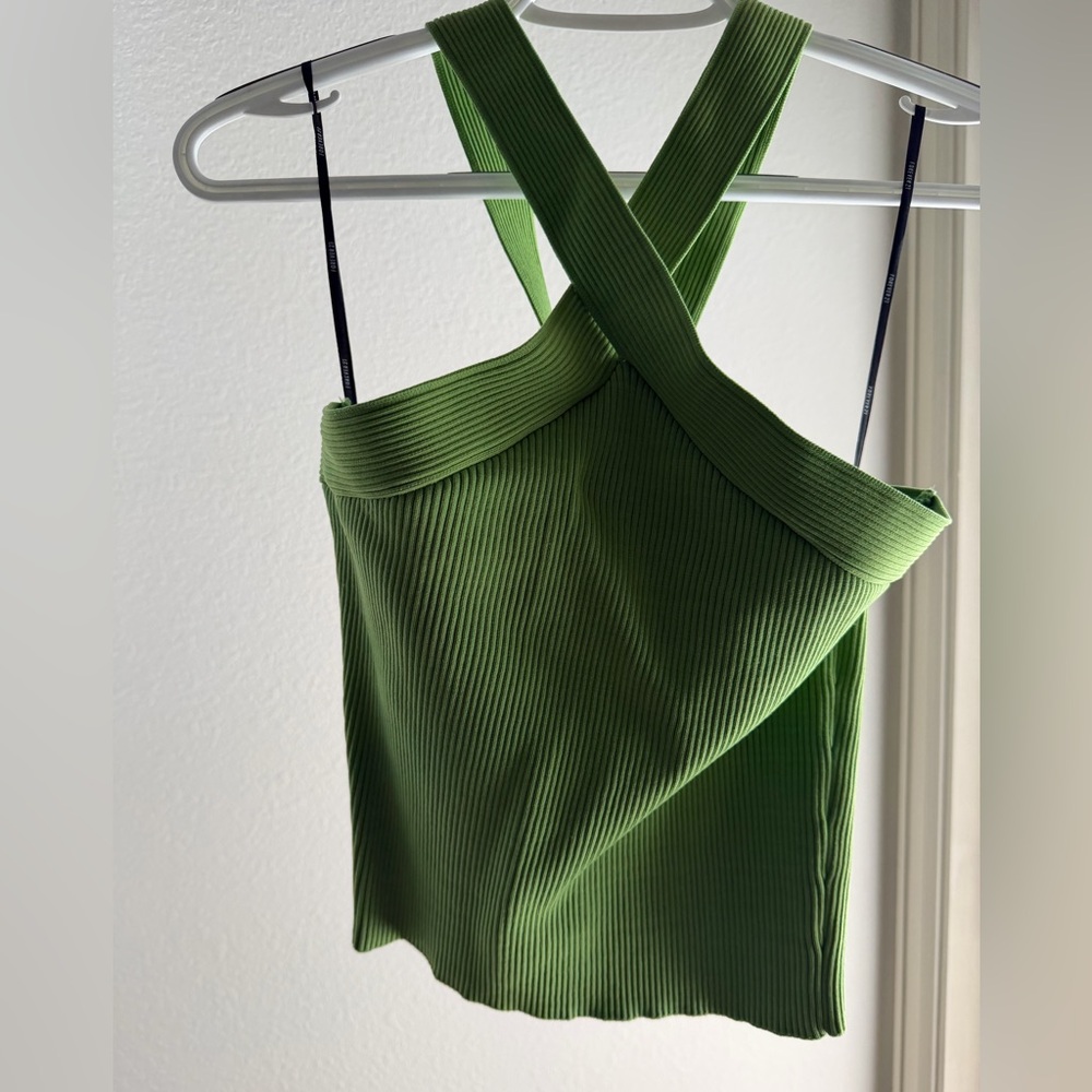 Forever 21 Olive Ribbed Cross-Back Tank - Picture 2 of 2